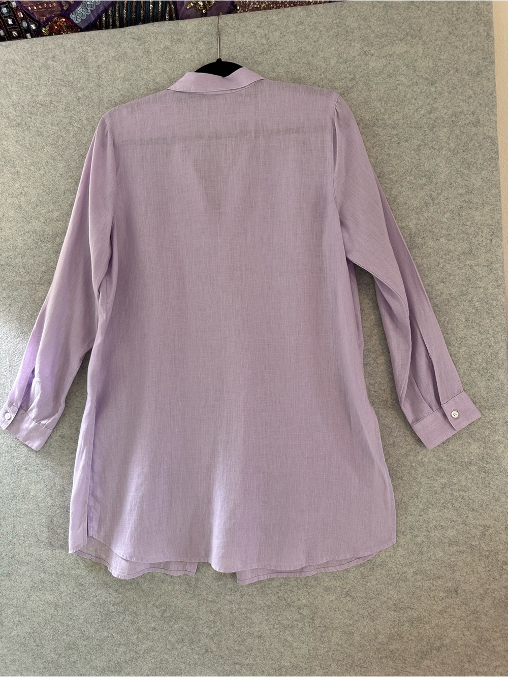 J. Jill Love Linen Lavender Button-Up Shirt - Picture 3 of 8